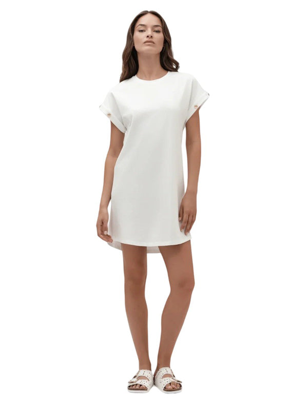 White Wise abito con bottoni WW30112