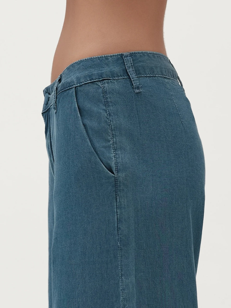 White Wise pantalone chambray WW30257