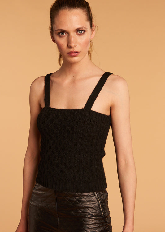 Denny Rose top in misto viscosa e lana